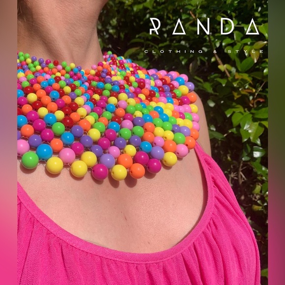 Randa Clothing & Style Jewelry - Rainbow Bead Necklace